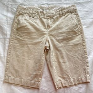 Tommy Hilfiger Bermuda Women's Light Beige Pinstripe Chino Shorts Size 8
